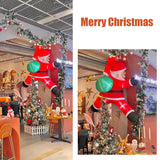 Christmas Decorations, Climbing Santa Iatable with Built-in LED Lights for Holiday Yard Wall Garden Window Decorations