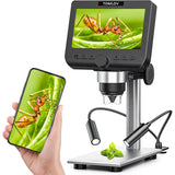 DM4 Pro Wireless Microscope 4.3" LCD Digital Microscopes 1000x IPS Screen 2 Gooseneck Lights PC View Windows Compatible