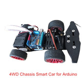 4 Wheel DIY Robot 4WD Chassis Smart Replacement For Arduino Car Platform With Metal Servo Bearing Kit Gear Control