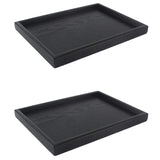 2X Wooden Serving Tray Tea Dishes Plate- Black, 25X18x2cm