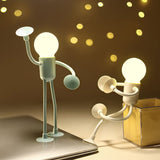 Changeable Shape Funny Sportsman Night Light Button Battery Desk Versatile Mini Lamp Creative Ornament Vacuum Adsorption