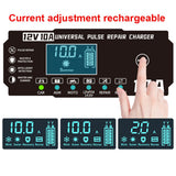 12V 10A Charger EU/US Plug Digital LCD Display Smart Charging Pulse Repair For Acid Iron Lithium Battery Car Accessories