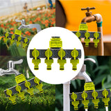 Way Garden Splitters Faucet Diverter Tap Connector Hose Pipe Splitter Water Distributor with 4 Individual Switch