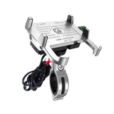 12-24V Mount Aluminium Waterproof Phone Holder 18W QC 3.0 USB Charger Motorcycle Handlebar 4-7 inch