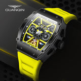 GUANQIN Mechanical Automatic Watch Sapphire Bracelet Accessories Automatic Winding Men's Watch Strap Empty Tourbillon Silicone