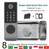 IP65 Waterproof TTLock Fingerprint Smart Door Lock Outdoor Gate Bluetooth Password 13.56MHz IC Card Deadbolt+nical Key