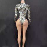 Mirror performance mechanical technology dance, cool stage costumes, tight slimming, slim fitting, and elegant dresses
