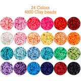 4800 Piece Clay Polymer Flat Round Set,130 Pieces Of Letter Beads Lobster Clasp And Jump Ring, Suitable For DIY