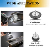 24PCS Wheel Cup Brushes Set, 1/4Inch Hex Shank Coarse Carbon Steel Wire Brush For Polishing, Cleaning Rust