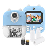 Instant Print for Kids 1080P Digital Video Camera Dual Len 2.4 Inch IPS Screen Birthday Festival Gift