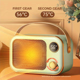 1PC Portable Heater 220V (EU Plug)  New Screen Heater Soft Sound Heating For Mother And Child For Efficient Matt PTC Ceramic Heating Body 360 Rotary Adjustment High-Definition Display Thanksgiving Halloween Christmas Gift Fall Winter Essential