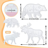 2Pcs Kit Deer Bear Decor Large Molds Silicone Casting For DIY Resin Home Decoration
