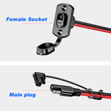 3PCS 30CM 12AWG To SAE Extension Cord Weatherproof Sidewall Port Flush Mount for Lawn Motors Cars Trucks RVs Motorcycles