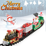 Electric Toys Tree Decoration Train Track Frame Railway with Sound&Light Rail Car Christmas Gifts