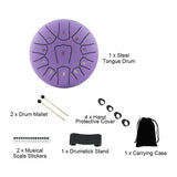 Steel Tongue 6 Inch 11 Notes D Key Percussion Instrument Portable Balmy with Drum Mallets for Meditation Yoga Beginner