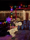 Ski Lawn Decorations 3d Glowing Reindeer Ornaments with Led Lights for Christmas Decoration