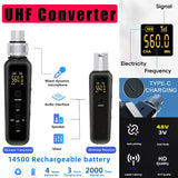 Microphone Converter Wireless Mic Transmitter+Micro Phone Receiver System XLR Adapter UHutomatic for Condenser Dynamic Audio