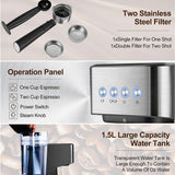 Italian Automatic & Semi-Automatic Small Coffee Machine - Concentrated Extraction, Milk Foam, 110V US/220V EU Plug for Home & Office