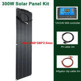 600W/300W Flexible Solar Panel Kit with 12V Battery Charger - Monocrystalline Cell Solar System for Outdoor Camping, Yacht, Car, RV, Boat