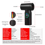 Compressed Cleaner With Digital Screen Brush Motor 100W 7500mAh Replace Air Can/ Computer Duster Car Cleaning Supplie