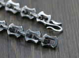 S925 Sterling Silver Retro Vintage Heavy Feeling Clasp Keel Bracelet