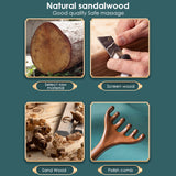 Head Massager Natural Golden Sandalwood Gua Sha Tool Back Scratcher Spa Handheld Meridian Massage Comb Hair Care