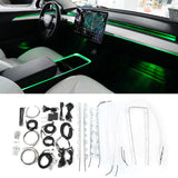 Upgrades 64 Color APP Controller Interior Ambient Lighting Kits for Tesla Model 3 Facelift 2021+ ABS + PMMA Touch Control