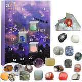 Christmas Advent Natural Gemstones Collection 24 Days Countdown Calendar Crystal Stone Gift Box for Kids
