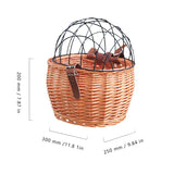 Bicycle Handlebar Wicker Pet Seat with Cover - Handwoven, Bike Basket Front Pannier Bag, Cycling Accessories