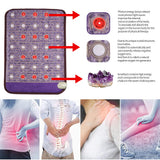 Far Infrared Photon Therapy Mat with Negative Ions, Magnetic Bio Amethyst Gemstone, Heating & Massage Cushion. Small Travel Sparkle Mats