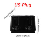 4 Slices Counter Toaster Breakfast hine Convenient Household Double Independent Control Panel Adjustable for Sand Waffle