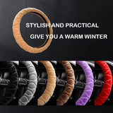 Soft Winter Warm Steering Wheel Cover Protector Decoration Super Thick Plush Collar for Women Man Car Accessories
