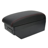 Armrest Box Center Console Storage Box Double Layer Phone Water Cup Holder Front Rear Expansion 7 USB Ports for Auto Interior