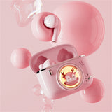 Bluetooth 5.3 Stereo In-Ear True Wireless Headphones Cute Space Capsule with Mic Noise Reduction Gaming Headphones Gift for Girl