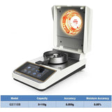 110g/0.001g/0.005g/0.01g Halogen Moisture Analyzer High-Temperature 160°C Toucreen Display USB & RS232 Connectivity