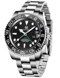 2023 Brand-New PAGRNE DESIGN Men Mechanical Watches Stainless Steel Sapphire Glass 100m Waterproof Business Style Motion Watches
