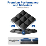Pack Sound Proof Foam With Self-Adhesive, 12 X 2 Inches Acoustic Panels,Soundproof Wall Panels Durable Black