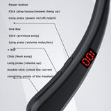 Wireless Bluetooth 5.0 Earphones Sports Running Headset  with LED Digital Display Support TF Card Noise Reduction Headphones