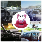 Solar Bobblehead Flamingo Cute Ornaments Dashboard Shaking Decor Valentine's Day Shake Head Toy For Car