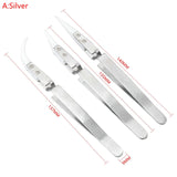 3PCS/Set Ceramic Straight Tip Electronic Soldering Tweezers Anti-Static Reverse Acid Resistant Precision Chuck Ceramic Tweezers