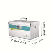1pc Portable Medicine Lock Box - Securely Store and Organize Medications with Multi-Layer Storage and First Aid Compartments