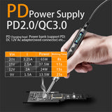 T65 Smart Soldering Iron with 6PCS Iron Heating Cores Fast Heating 65W Adjustable Temperature 150~450℃ Auto Sleep PD+QC Fast Charging Aluminum Alloy Handle