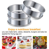 4 Inch Crumpet Rings, Set of 20 Stainless Steel Muffin Moulds Double Rolled Rings Round Tart Ring