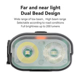 OFFBONDAGE Bicycle Headlight 2-In-1 Near And Far Light 2/4 Lamp Beaded Wire Control Bell Horn Mountain Bike Accessory
