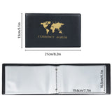 40 Pockets Banknote Currency Collecting Album 20 Sheets Clear Bill Holders World Money PU Leather Hard Cover Storage