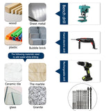 10PC Set Multifunctional Ceramic Tile Drill Bit Hexagonal Handle Screw Triangular Drill Hexagonal Handle Black