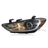 Car Headlight Assembly Heatproof ABS PC Car Headlamp for Elantra 2017 2018