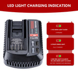 For CRAFTSMAN 20V 2A Lithium with Dual USB 5V 2.1A Rechargeable Power Tool Battery Charger CMCB102 CMCB204