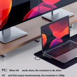 C Hub 12 in 1 Multi Splitter Docking Station Type-C USB 3.1 to Dual HDMI-compatible 4K RJ45 VGA for Book Laptop