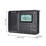 HRD-603 Portable AM/FM/SW/BT/TF Pocket USB MP3 Digital Recorder Support TF Card Bluetooth Radio